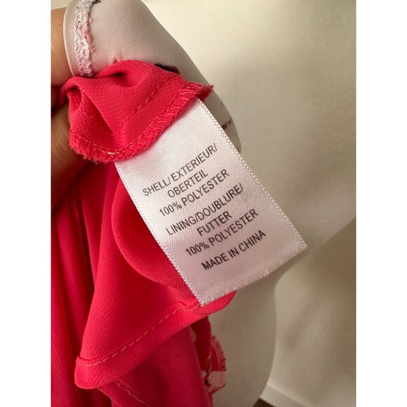 Adrianna Papell Magenta Pink White Floral Blousen Satin Sleeveless Maxi Dress 8 - Picture 9 of 9